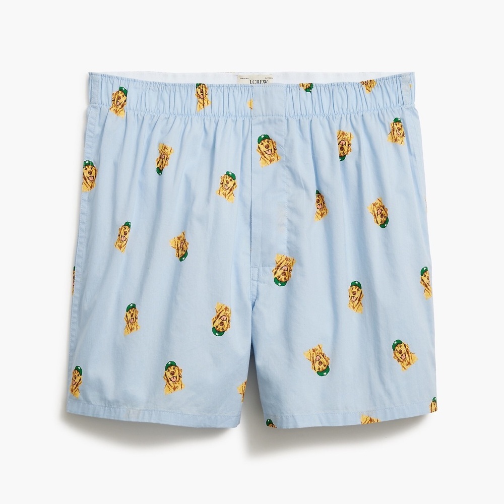 NWT J Crew Men’s Boxers Blue Golden Retriever Print Sz XL (38-40) wrong label
